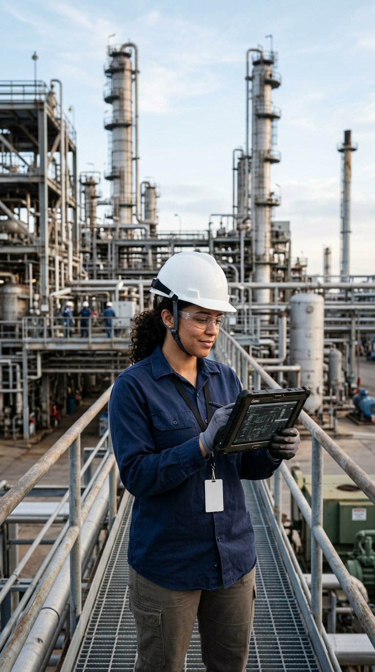 Industrial engineer discussing a customer project